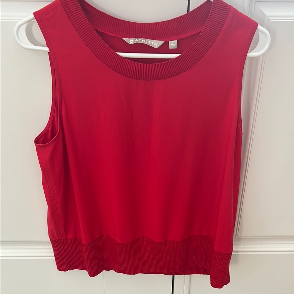 Athleta Red Crop Tank Top Sleeveless